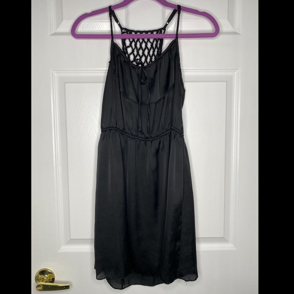XHILARATION Womens Black LBD Lattice Back Lightweight Sun Dress Size Small - Picture 6 of 8